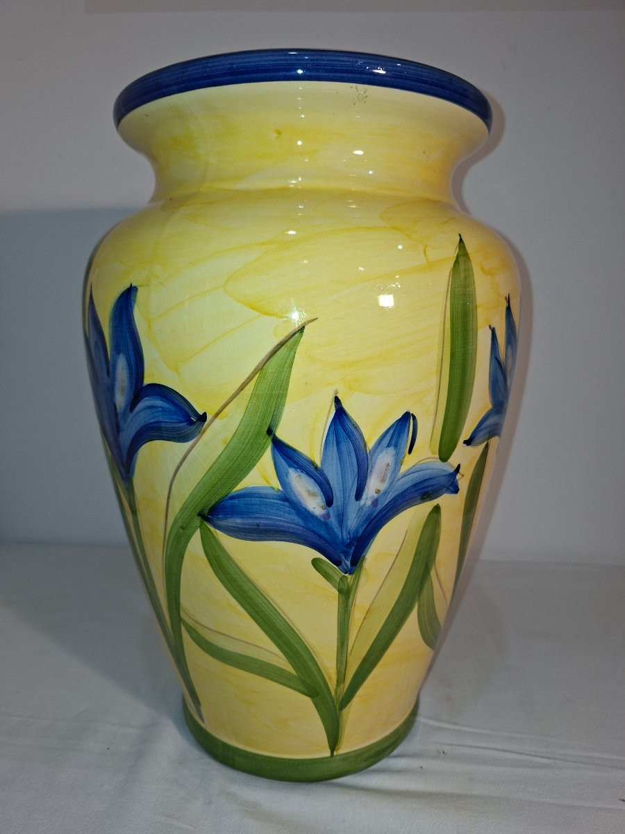 Grand Vase Provençal au Décors de Lys Beu-photo-1