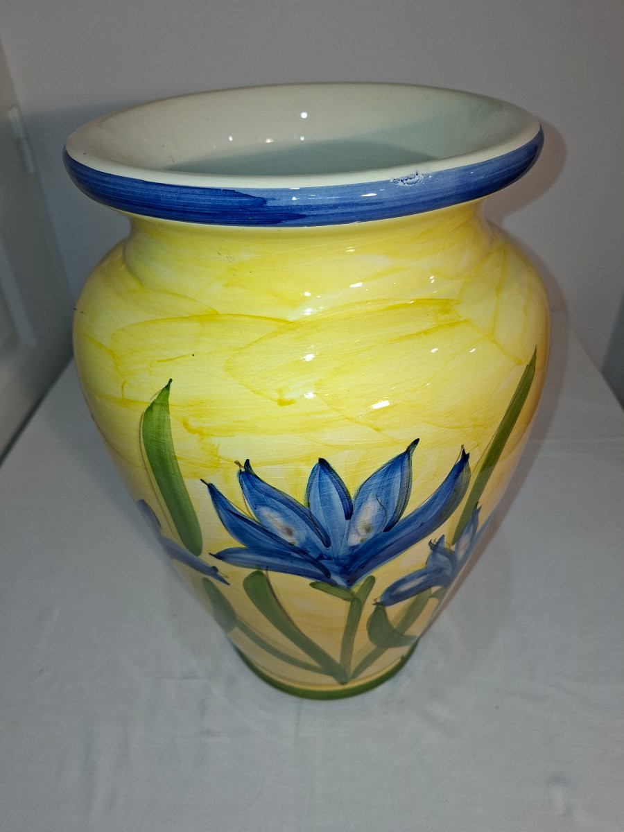Grand Vase Provençal au Décors de Lys Beu-photo-2