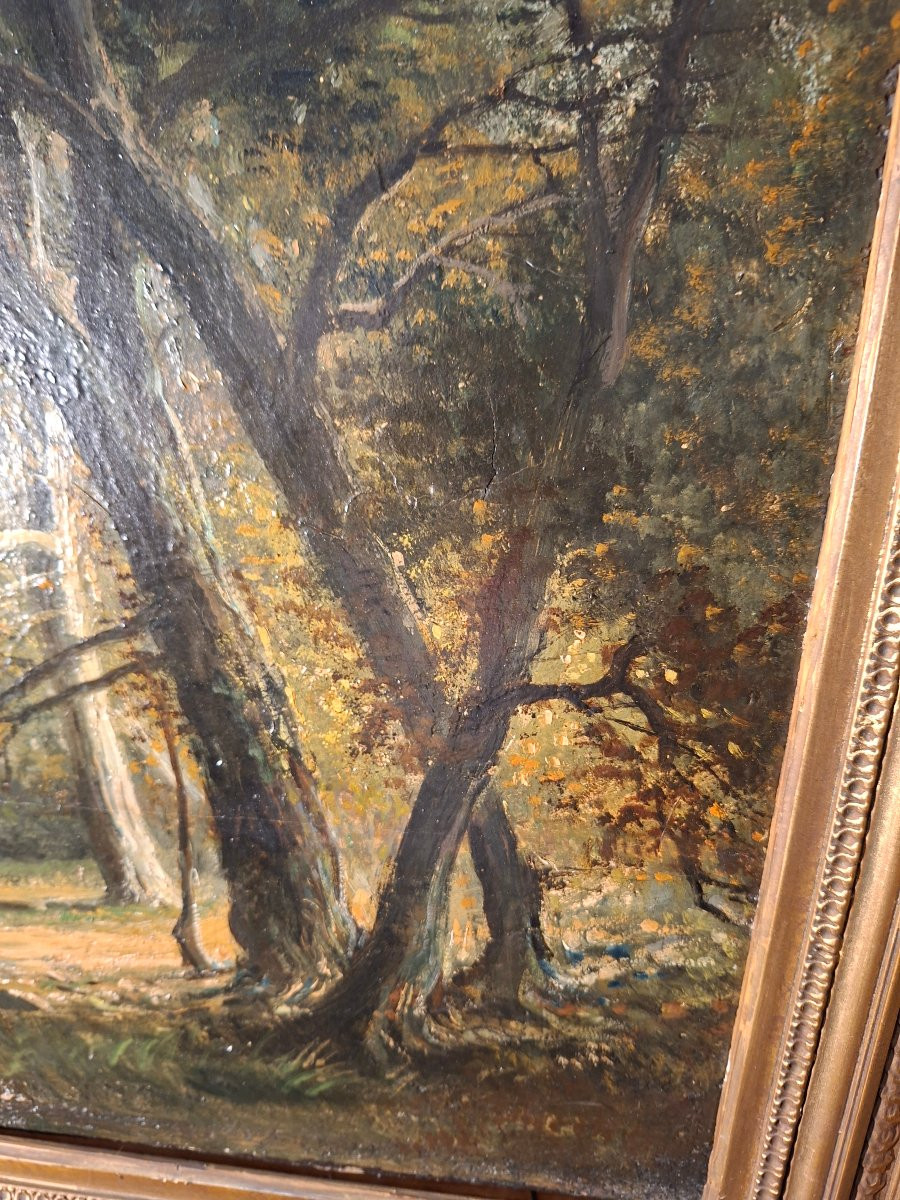 Tableaux , Paire d' Huiles sur Bois  , le Hameau et la Traversée du Marécage -photo-3