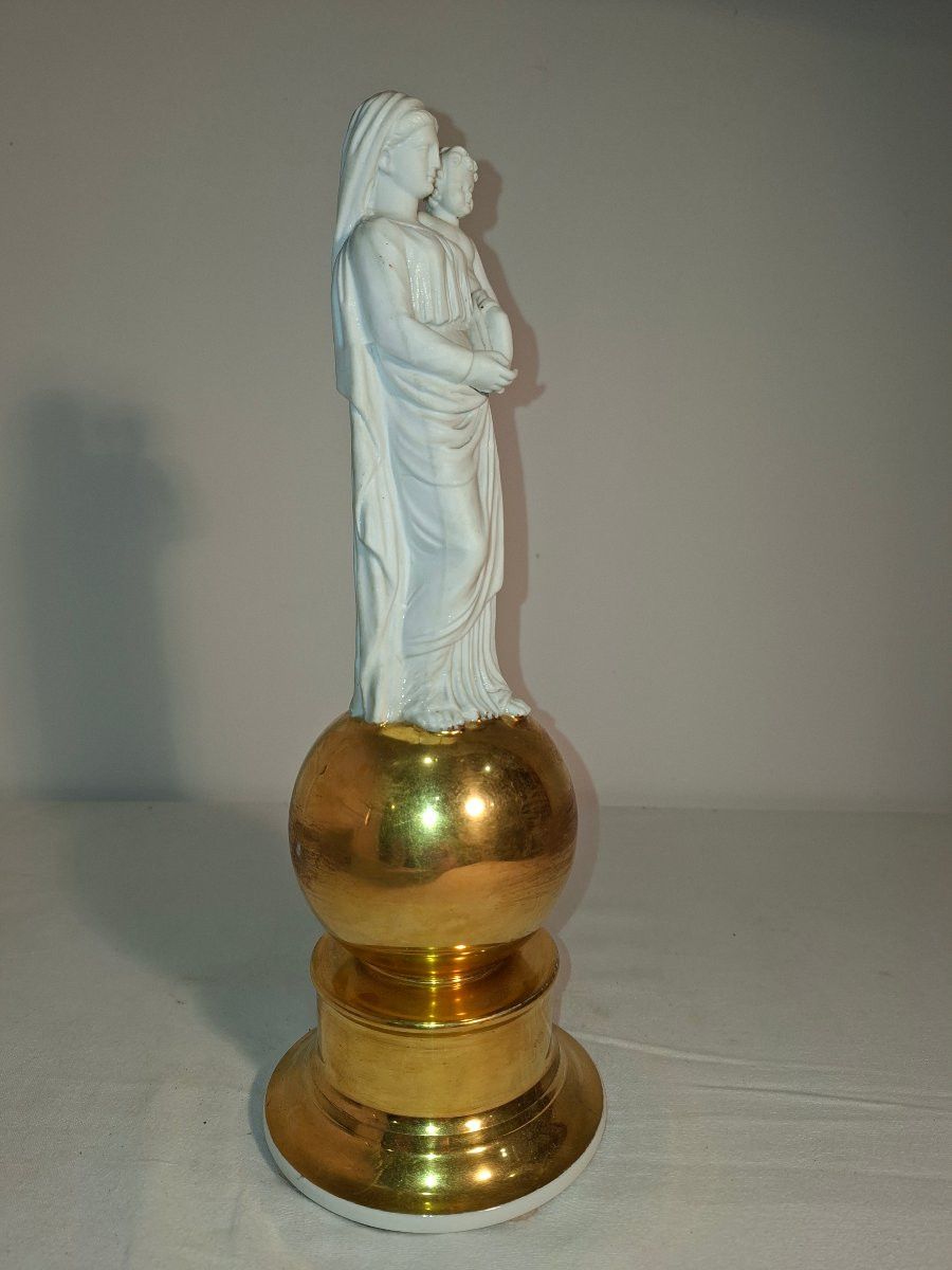Virgin And Child In Biscuit Porcelain From Paris-photo-2