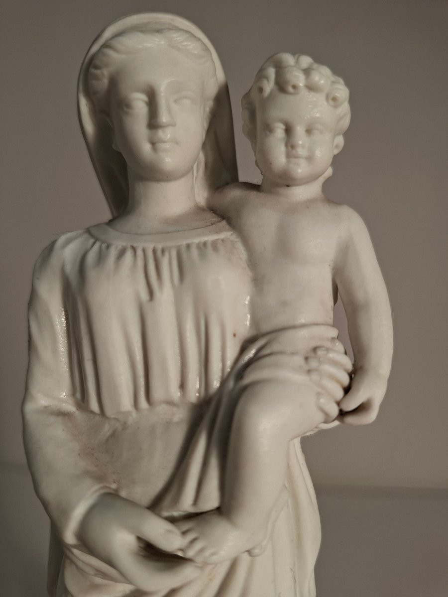 Virgin And Child In Biscuit Porcelain From Paris-photo-1