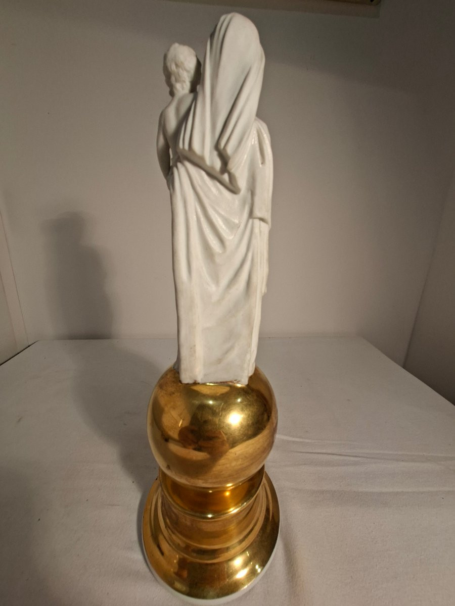 Virgin And Child In Biscuit Porcelain From Paris-photo-4