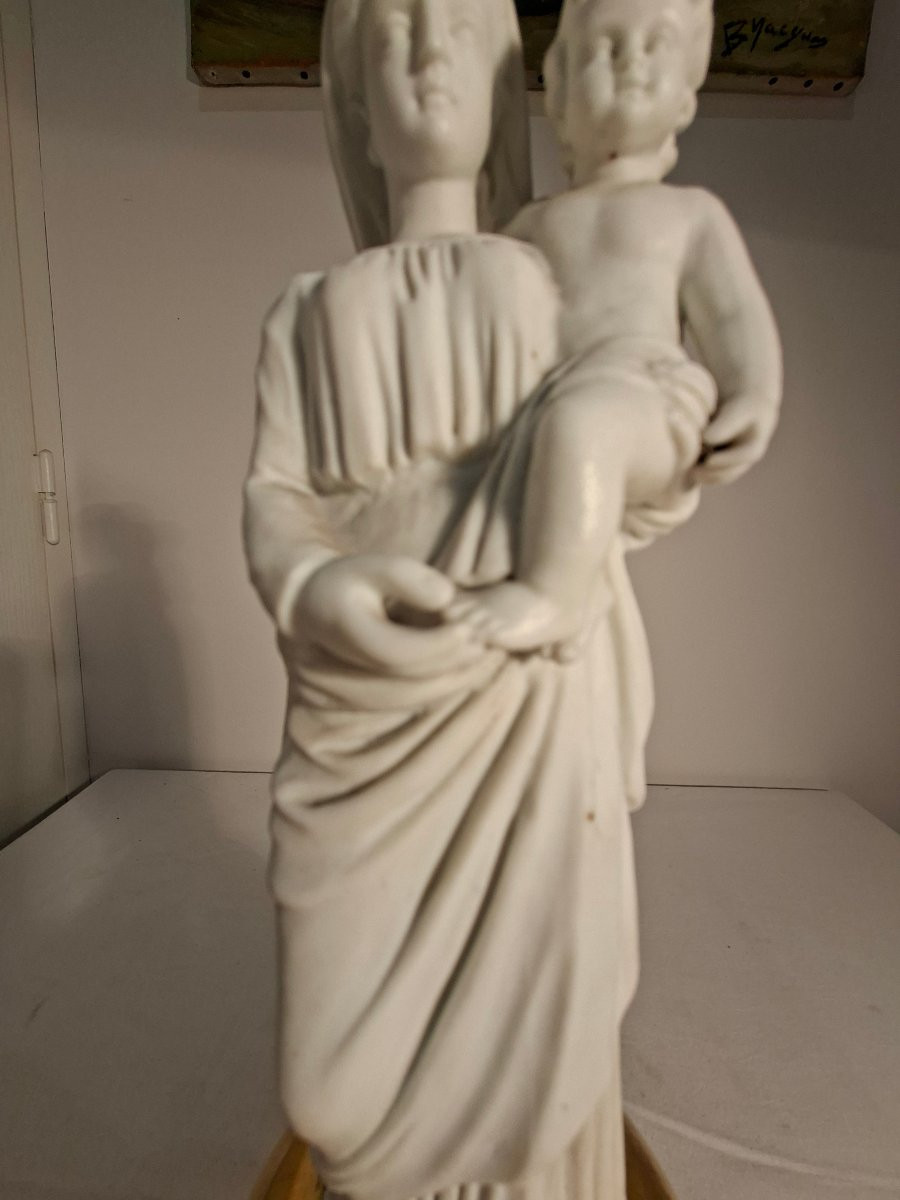 Virgin And Child In Biscuit Porcelain From Paris-photo-5