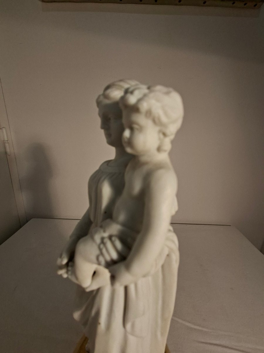 Virgin And Child In Biscuit Porcelain From Paris-photo-8