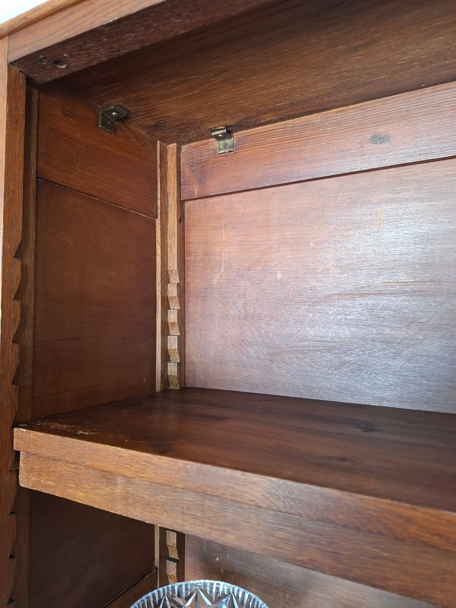 Bibliothèque en bois Naturel teinté en 2 parties -photo-2