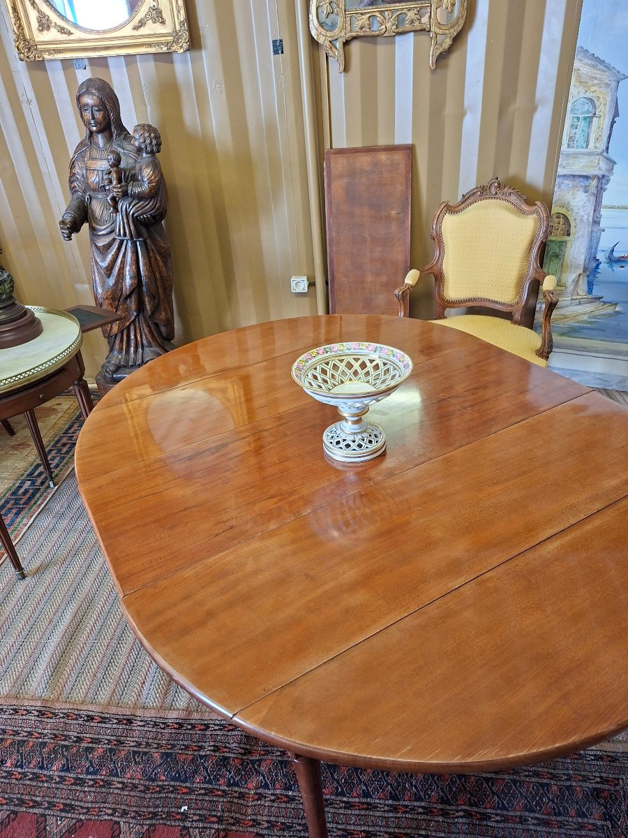 Mahogany Shutter Table On 6 Castor Legs With Extensions-photo-2
