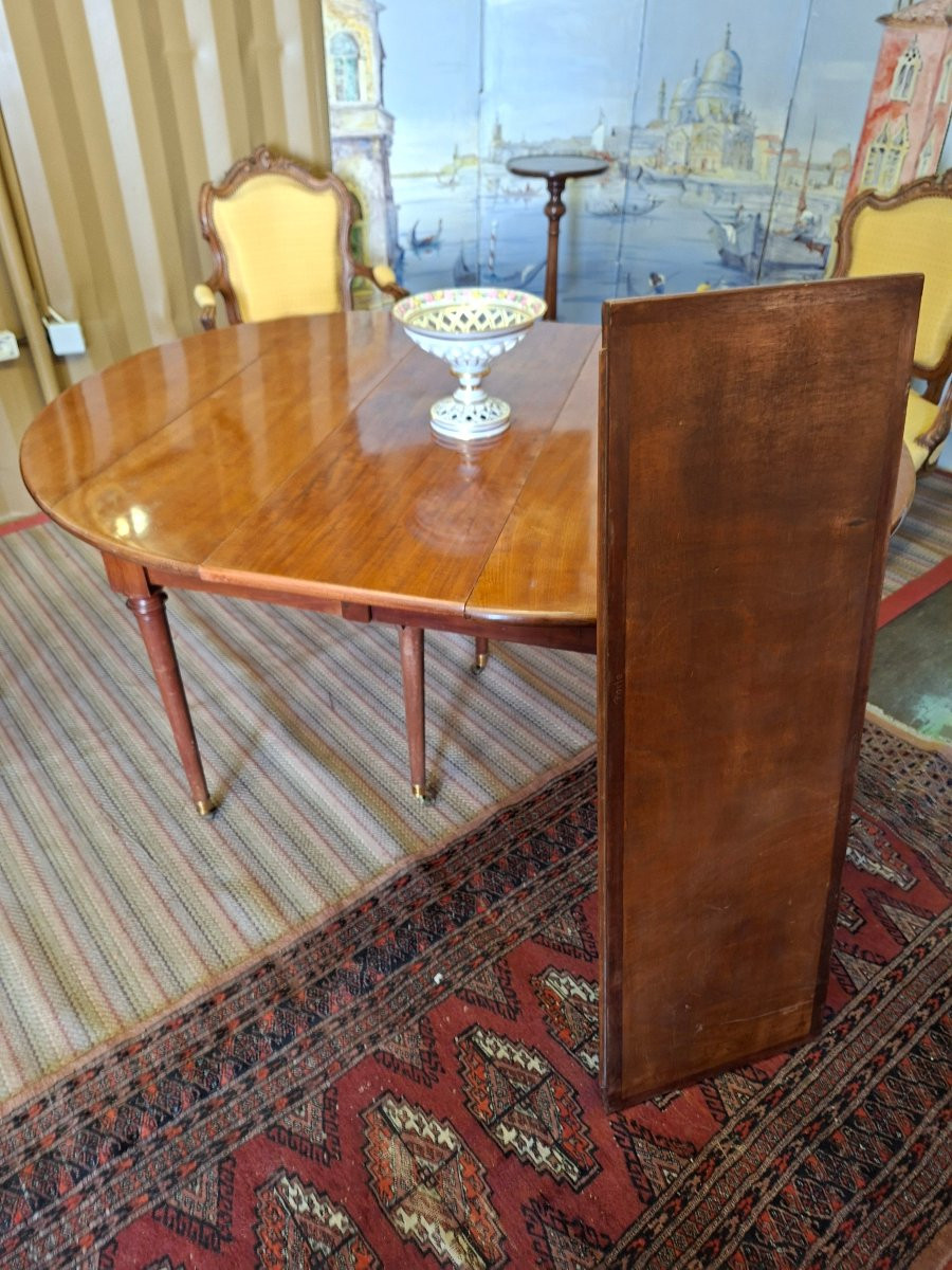 Mahogany Shutter Table On 6 Castor Legs With Extensions-photo-3