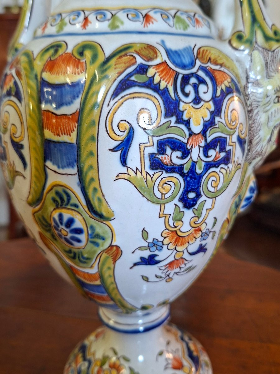 Vase/Amphore à Deux Anses de Desvres -photo-2