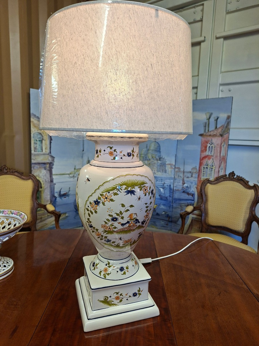  Importante Lampe de Moustiers en  Céramique 