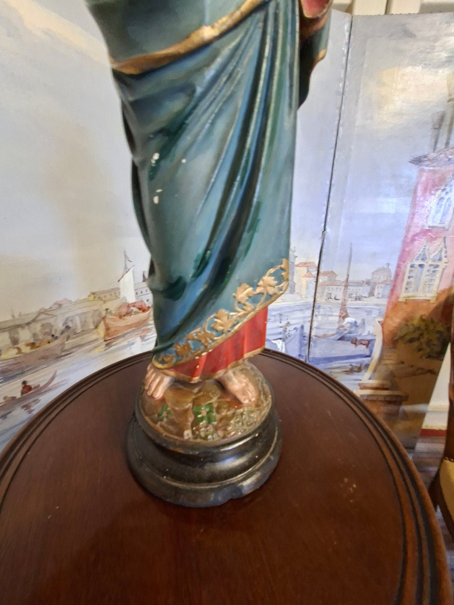 Statue Of Jesus In Polychrome Plaster-photo-1