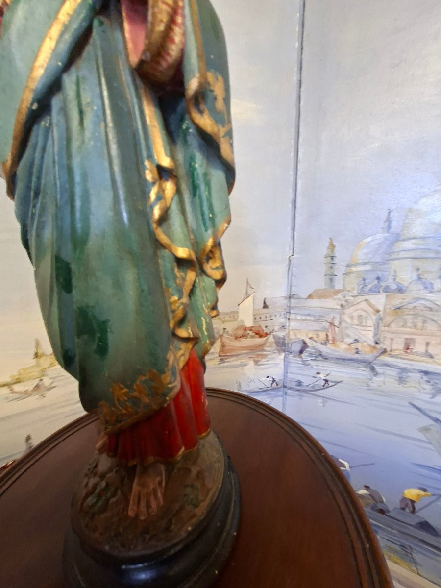 Statue Of Jesus In Polychrome Plaster-photo-2