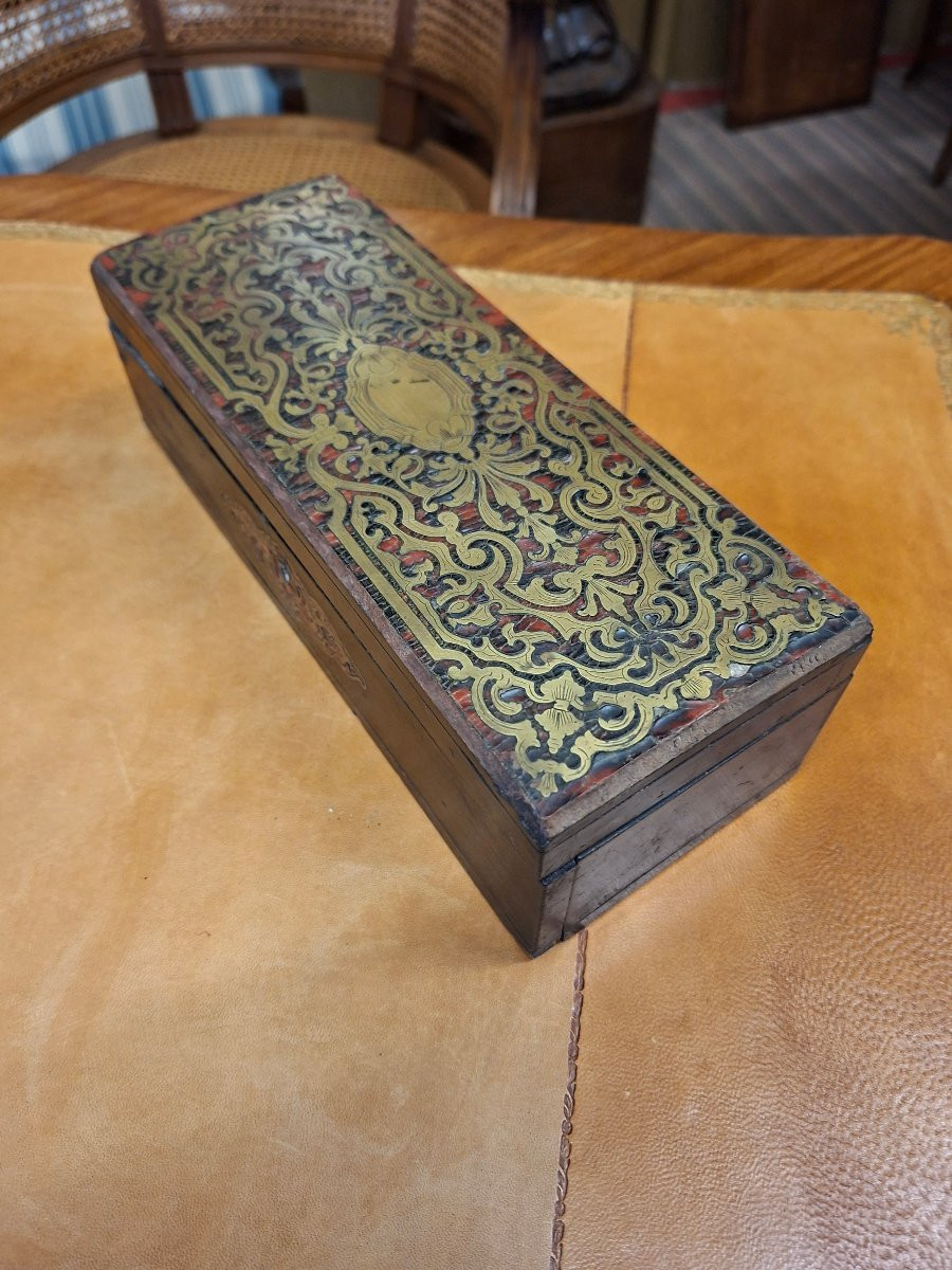 Mahogany And Boulle Marquetry Glove Box-photo-2