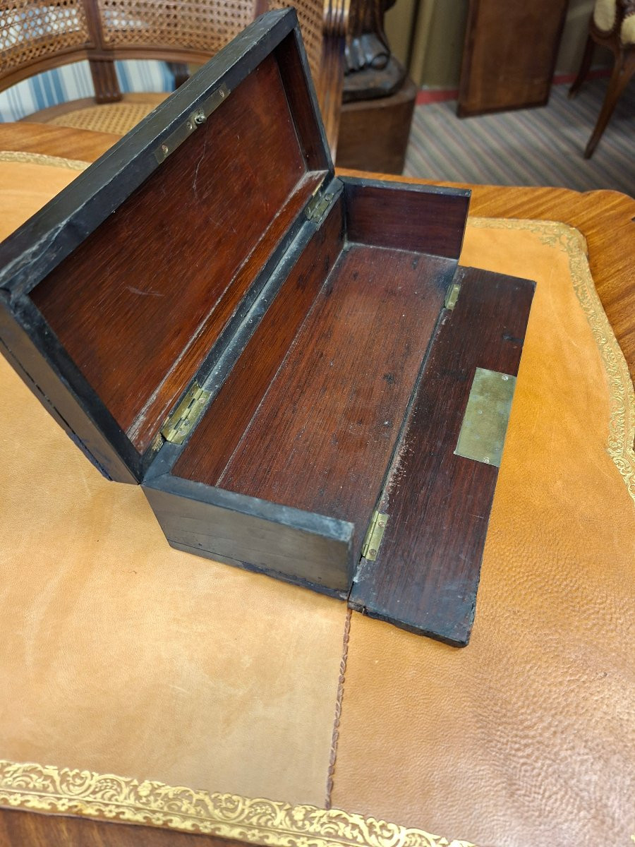 Mahogany And Boulle Marquetry Glove Box-photo-1