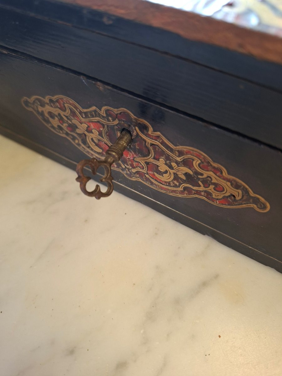 Mahogany And Boulle Marquetry Glove Box-photo-2