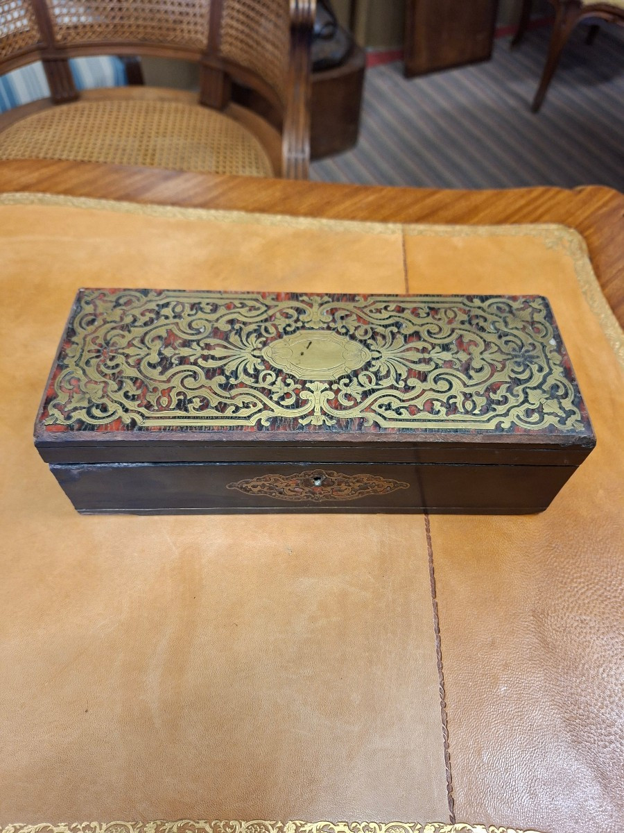 Mahogany And Boulle Marquetry Glove Box