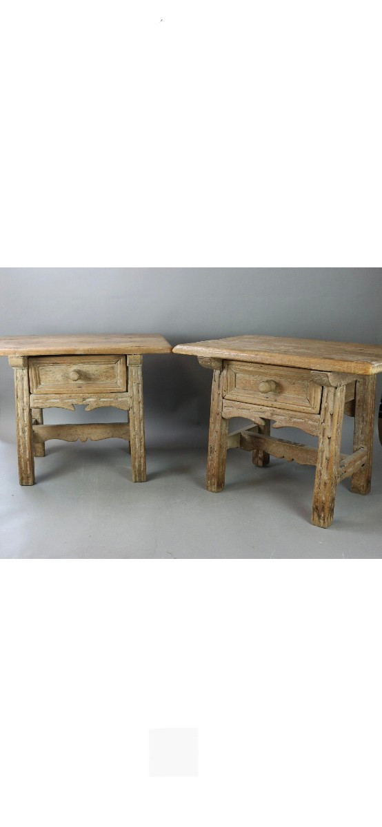 Rustic Bedside In Natural Wood