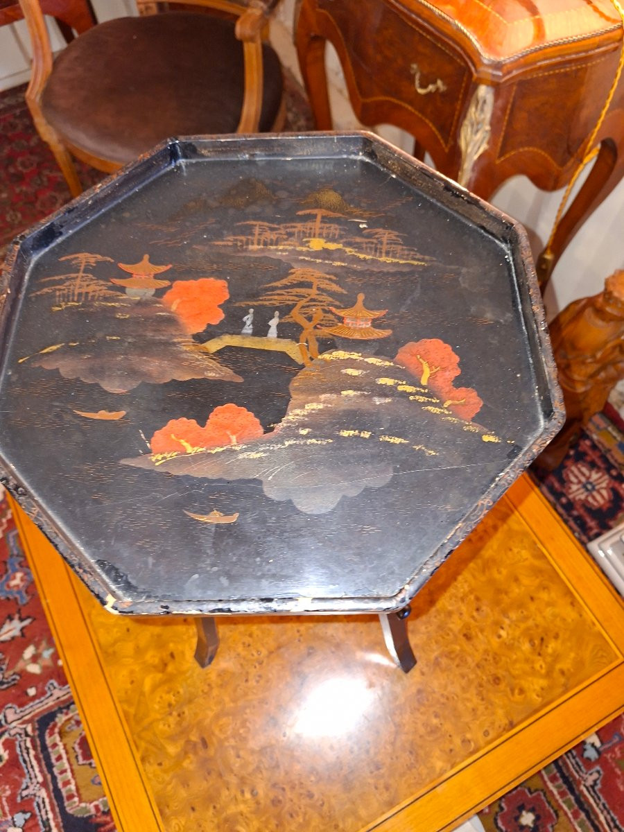Sellette Octogonale à Décors Japonisant -photo-2