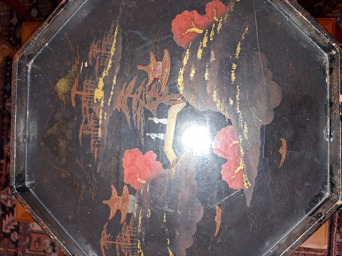 Sellette Octogonale à Décors Japonisant -photo-3