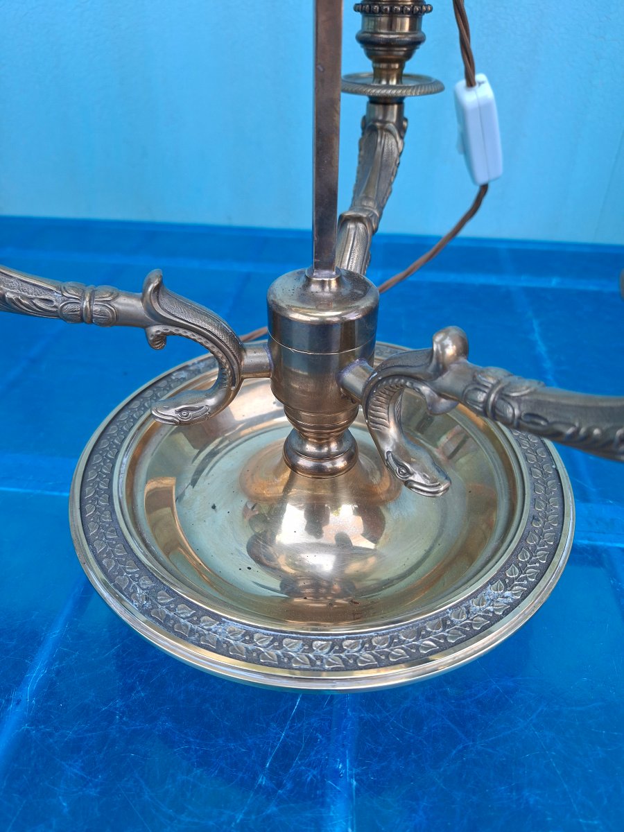 Lampe Bouillotte en Bronze et Laiton-photo-2