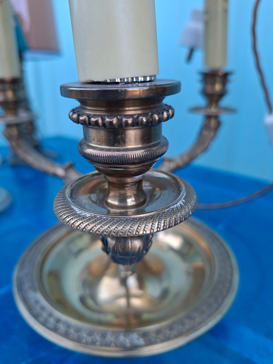 Lampe Bouillotte en Bronze et Laiton-photo-3