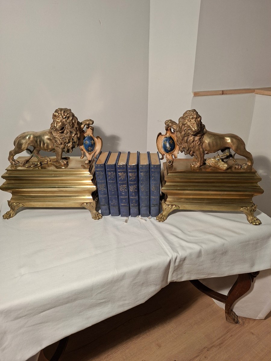  Gilded Bronze Lions 