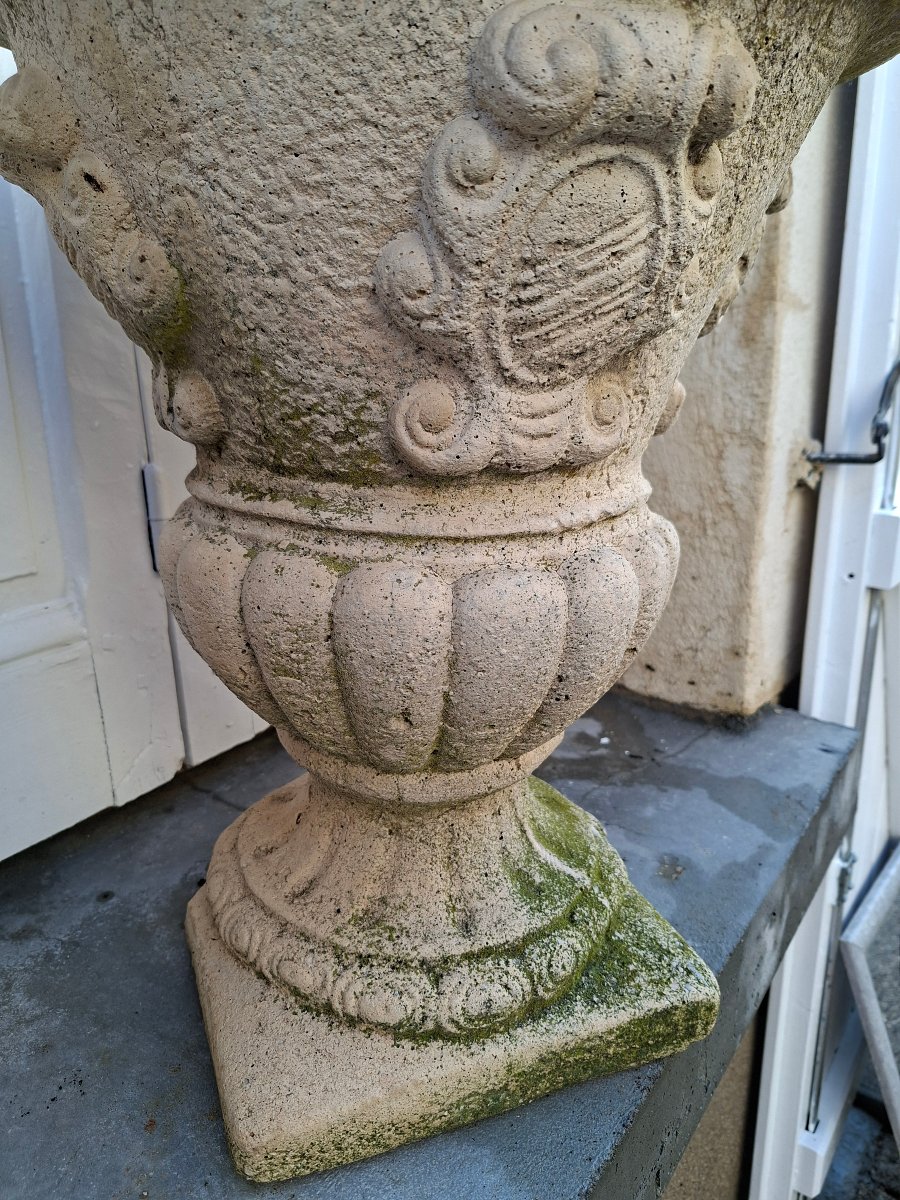 Vase Medicis en Pierre Reconstituée -photo-4