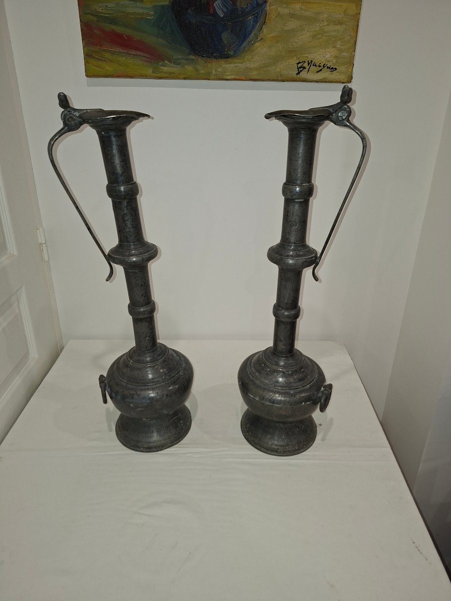 Pair Of Pewter Pitchers-photo-2