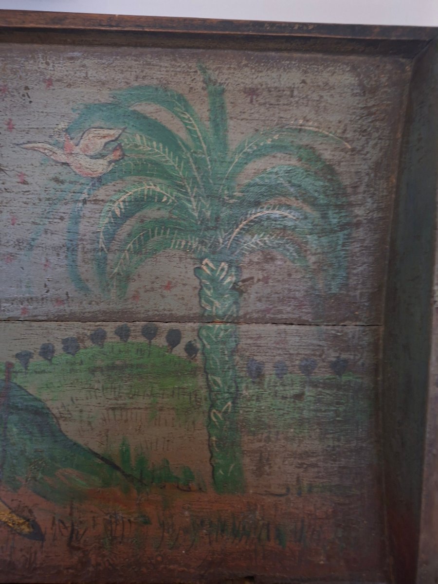 Coffre de Bateau à Décors Peint Polychrome -photo-6
