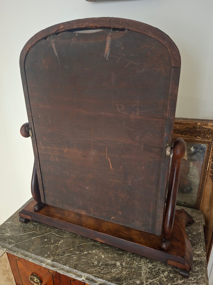 Miroir de table dit Psyché en Acajou et placage d'acajou -photo-1