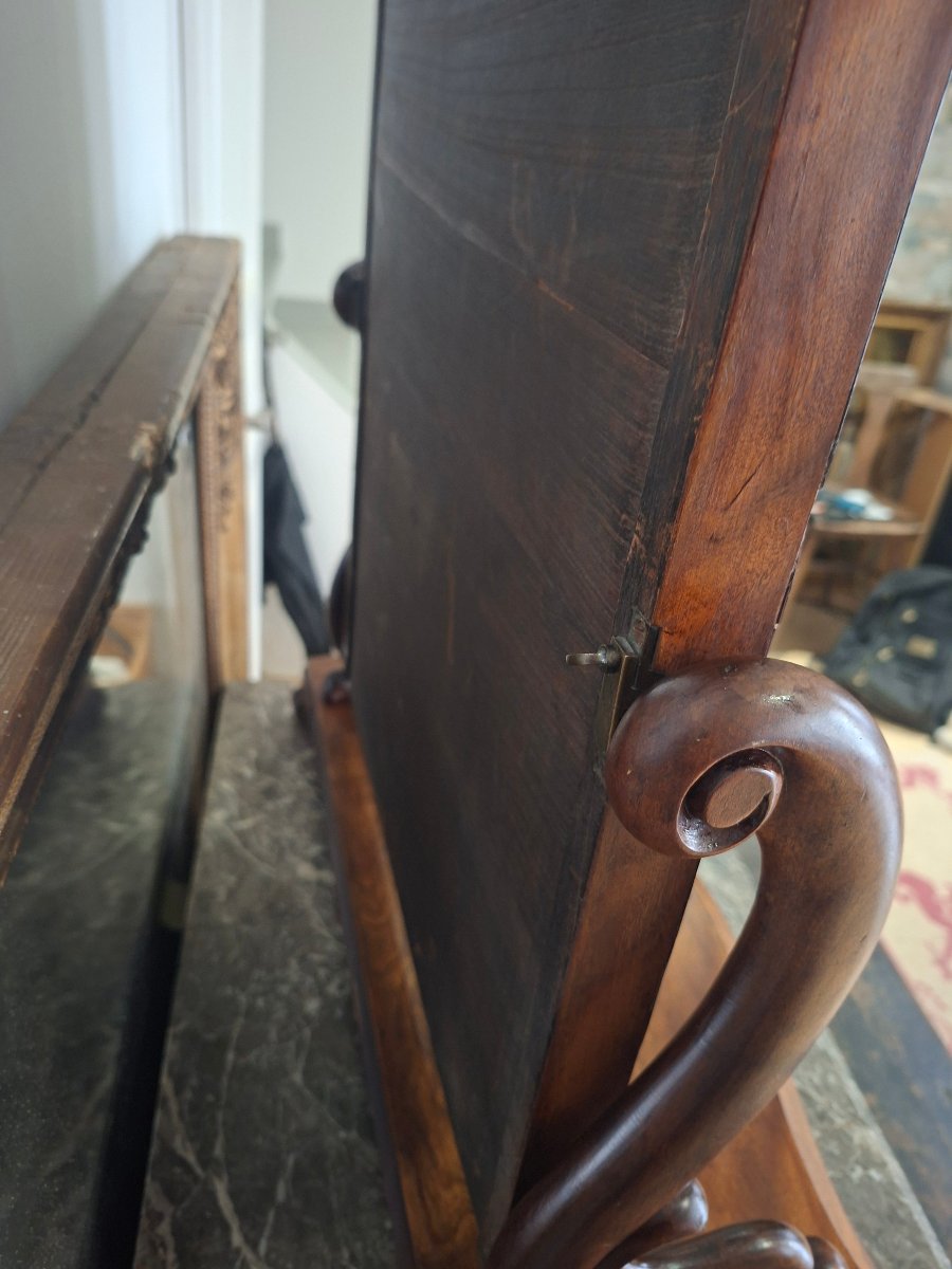 Miroir de table dit Psyché en Acajou et placage d'acajou -photo-2