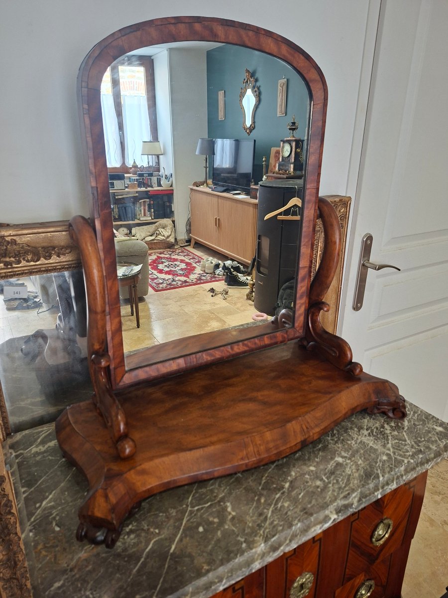 Miroir de table dit Psyché en Acajou et placage d'acajou 