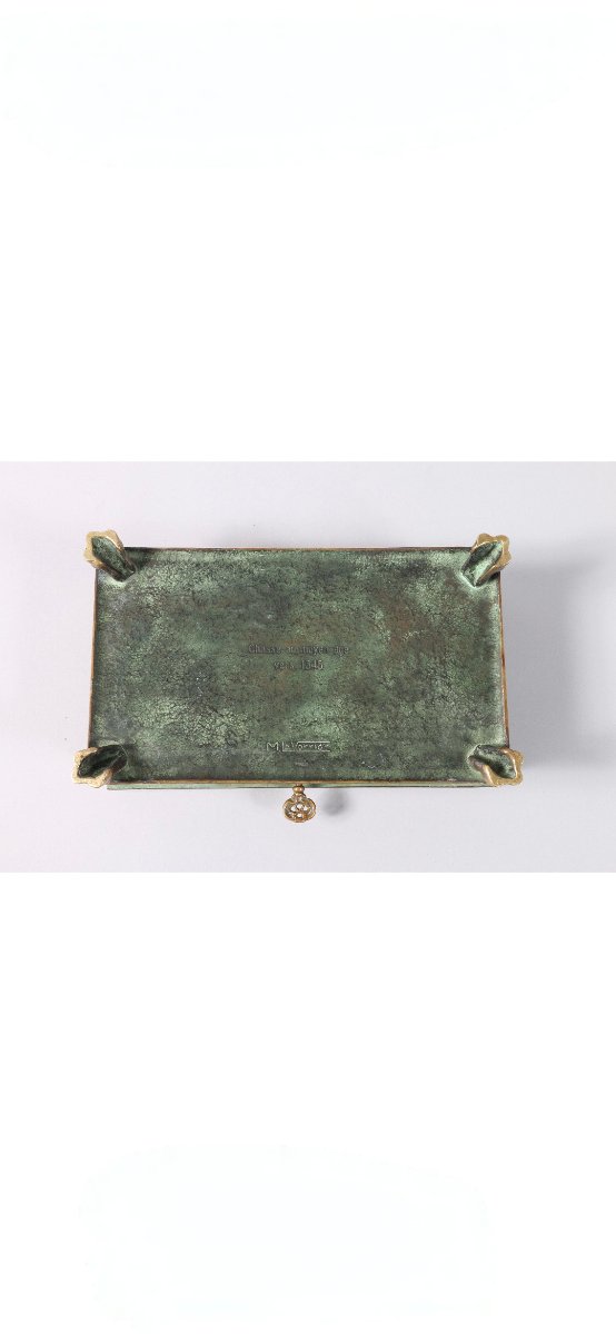 Grand Coffret en Bronze à  Double Patine de Max Le Verrier 1891-1973-photo-1