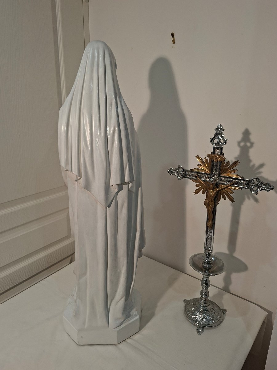 Grande Sainte-Vierge Marie en Terre Cuite-photo-1