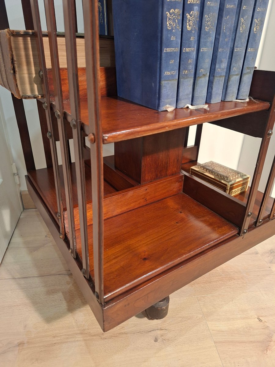 Victorian-era English Mahogany Revolving Bookcase -photo-4