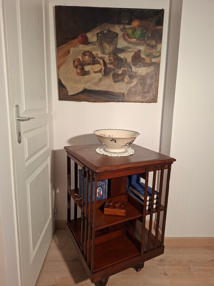Victorian-era English Mahogany Revolving Bookcase 