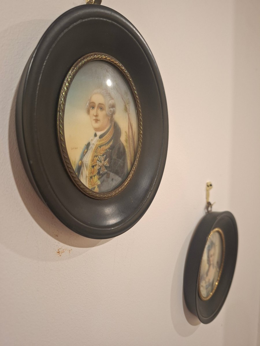 Miniatures du Roi Louis XVI et Marie-Antoinette -photo-2
