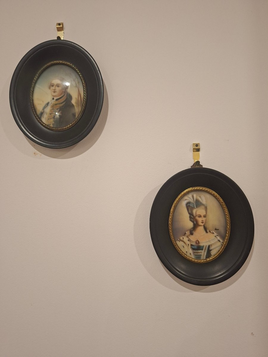 Miniatures du Roi Louis XVI et Marie-Antoinette 