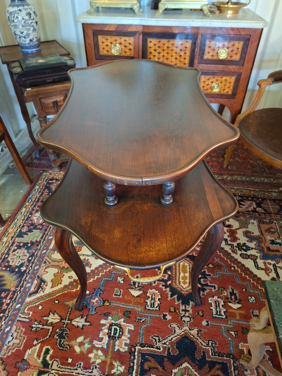 Fixed Two-tier Mahogany Tea/coffee Table-photo-2