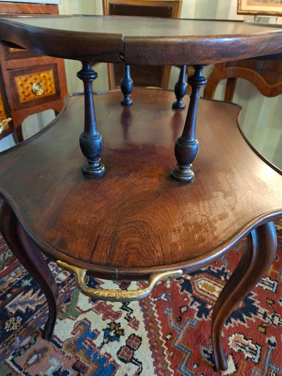 Fixed Two-tier Mahogany Tea/coffee Table-photo-4