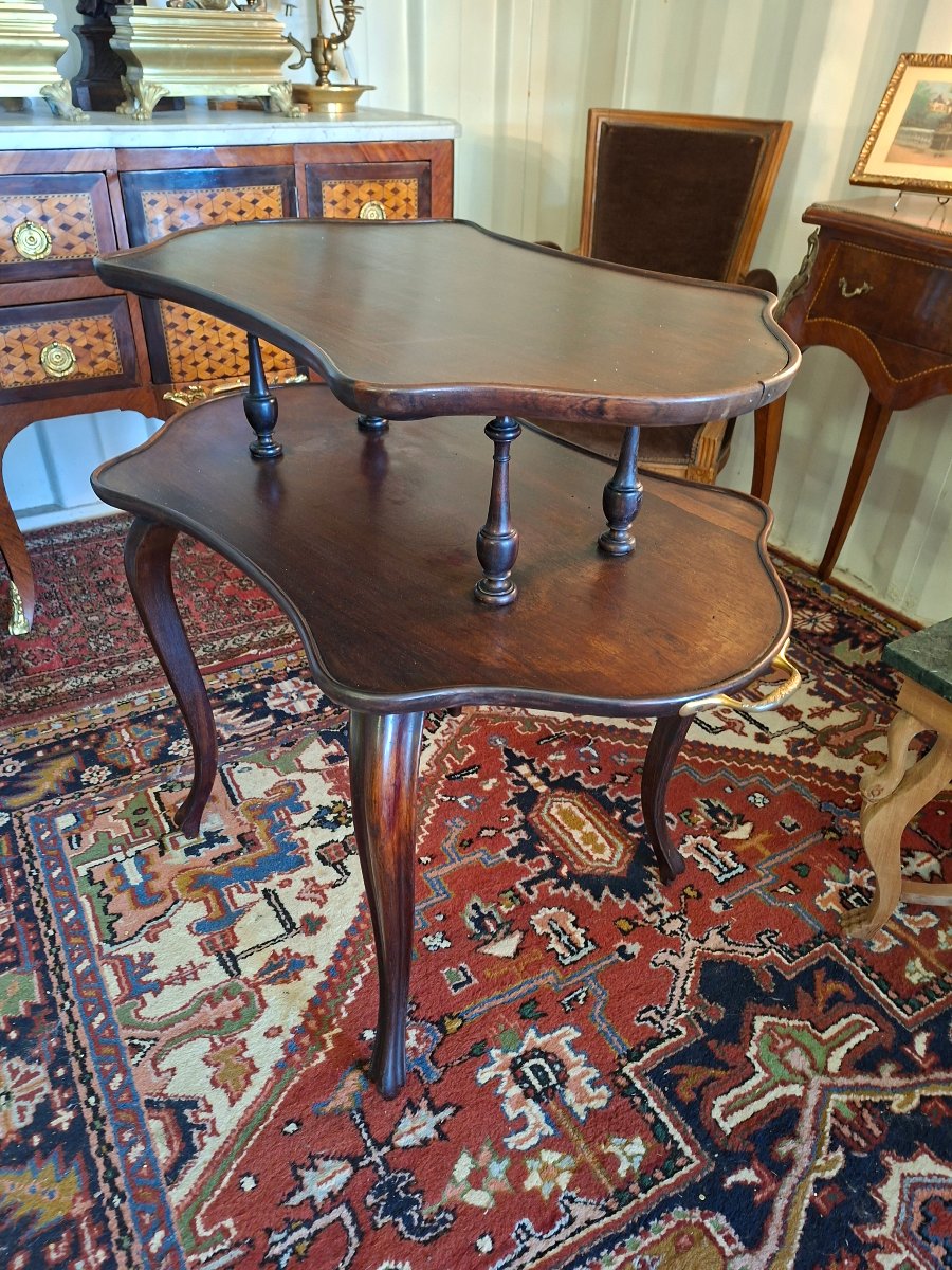 Fixed Two-tier Mahogany Tea/coffee Table-photo-3