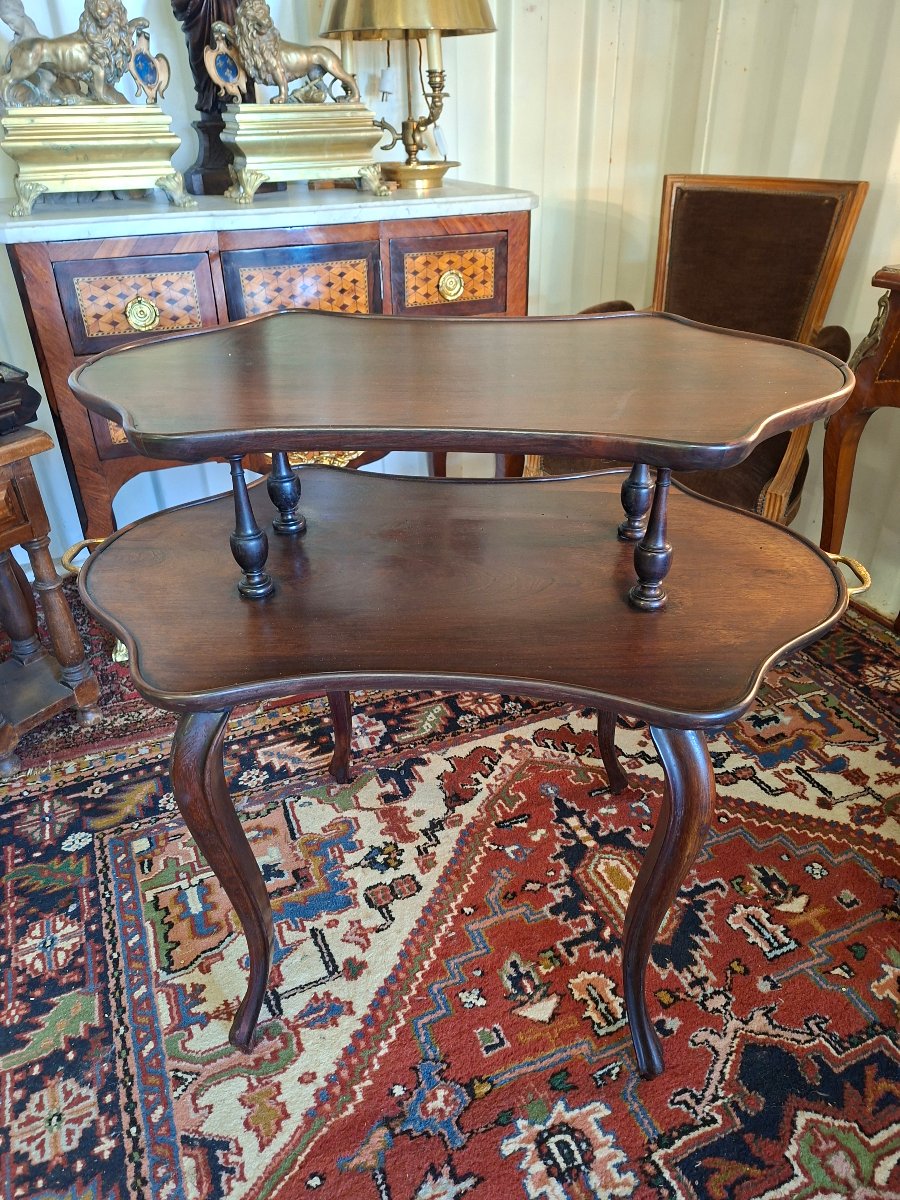 Fixed Two-tier Mahogany Tea/coffee Table