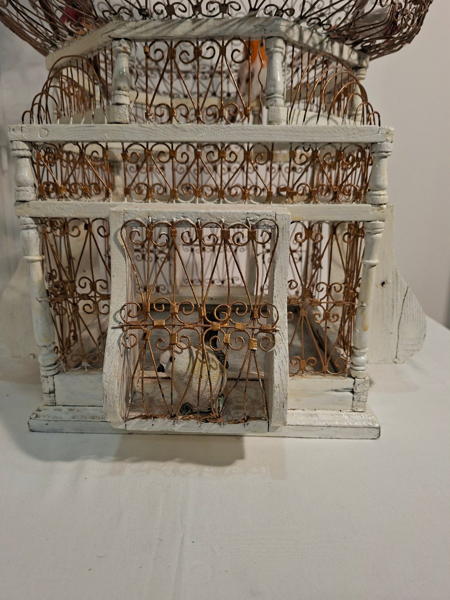 Cage à Oiseaux Décorative en Forme de Montgolfière vers 1900-photo-4