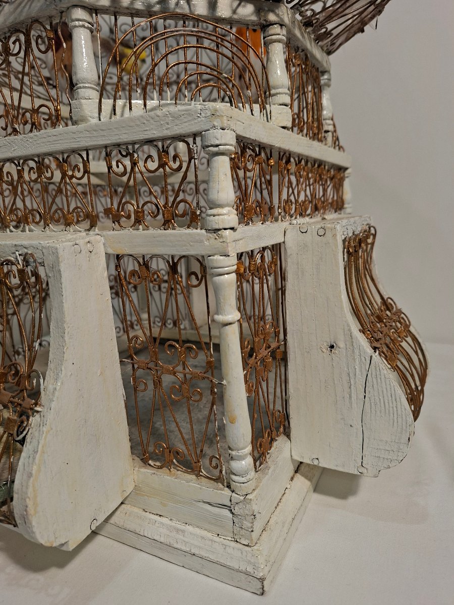 Cage à Oiseaux Décorative en Forme de Montgolfière vers 1900-photo-1
