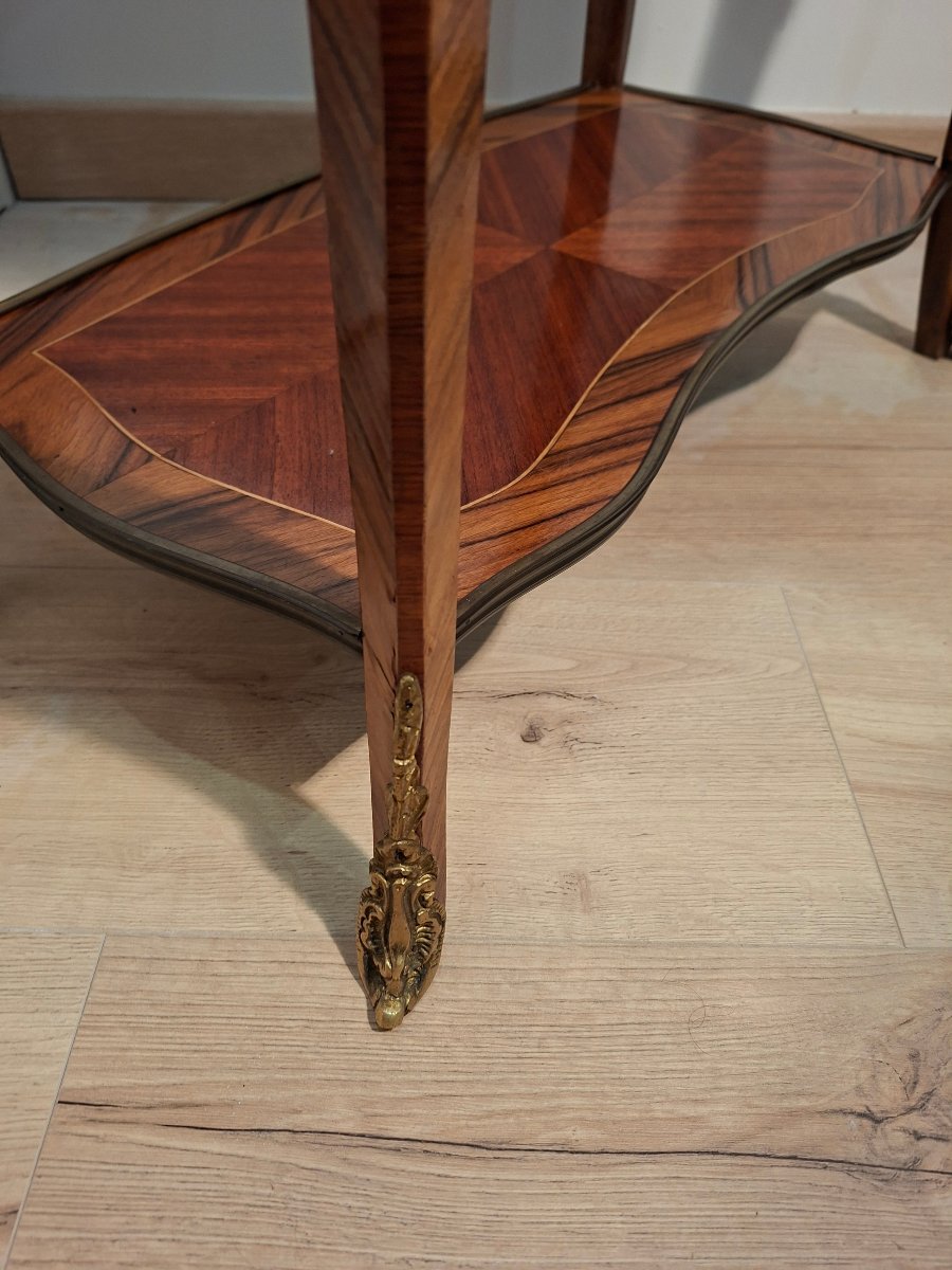 Table/Console en Marqueterie et Bronze Doré de Style LOUIS XV-photo-4