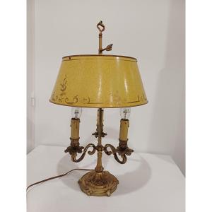 Lampe bouillotte en bronze à trois feux