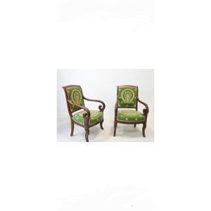 Pair Of Restoration Period Armchairs In The Napoleon III Style 