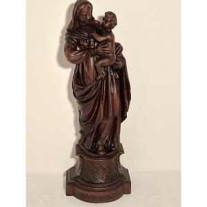 Vierge et l'Enfant en  Chêne XVIII ieme