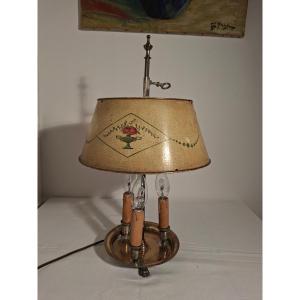Three-light Hot Water Bottle Lamp In Silvered Bronze 
