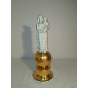 Virgin And Child In Biscuit Porcelain From Paris