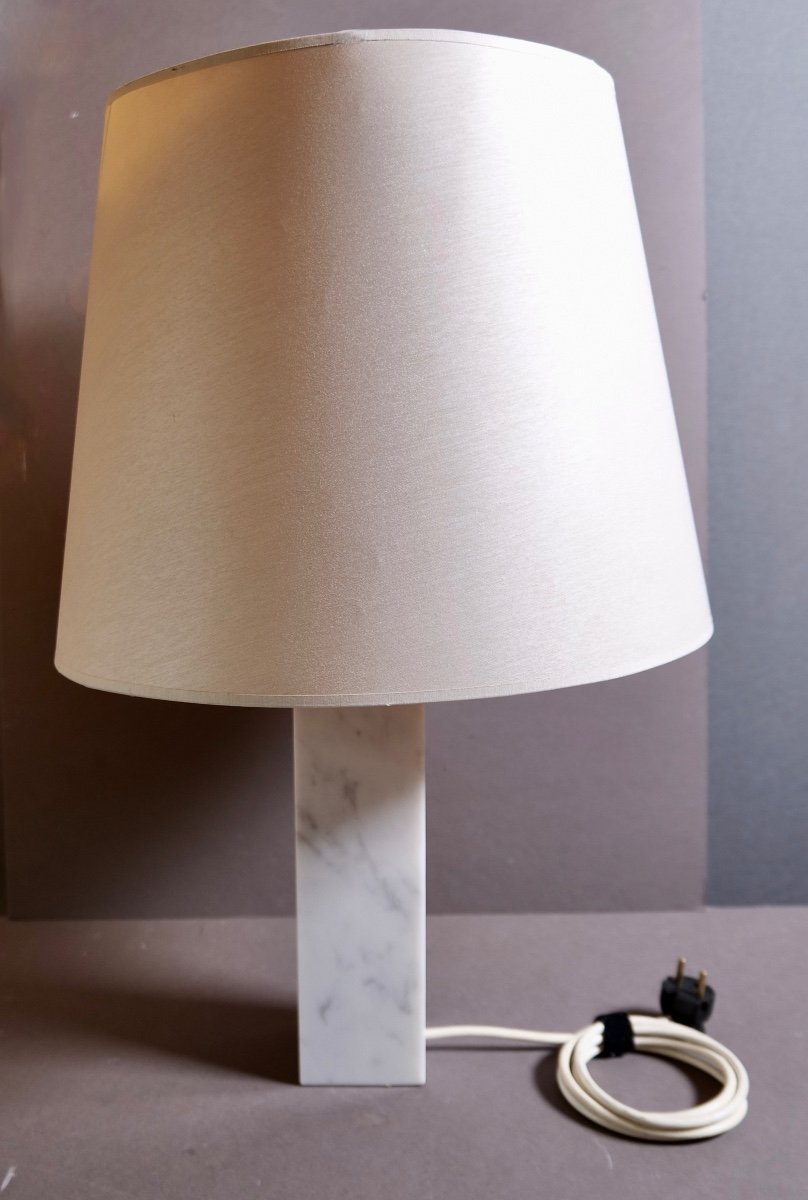 Belle Grand Lampe Modèle 180 De Florence Knoll (1917 - 2019) - Pied En Marbre De Carrare 